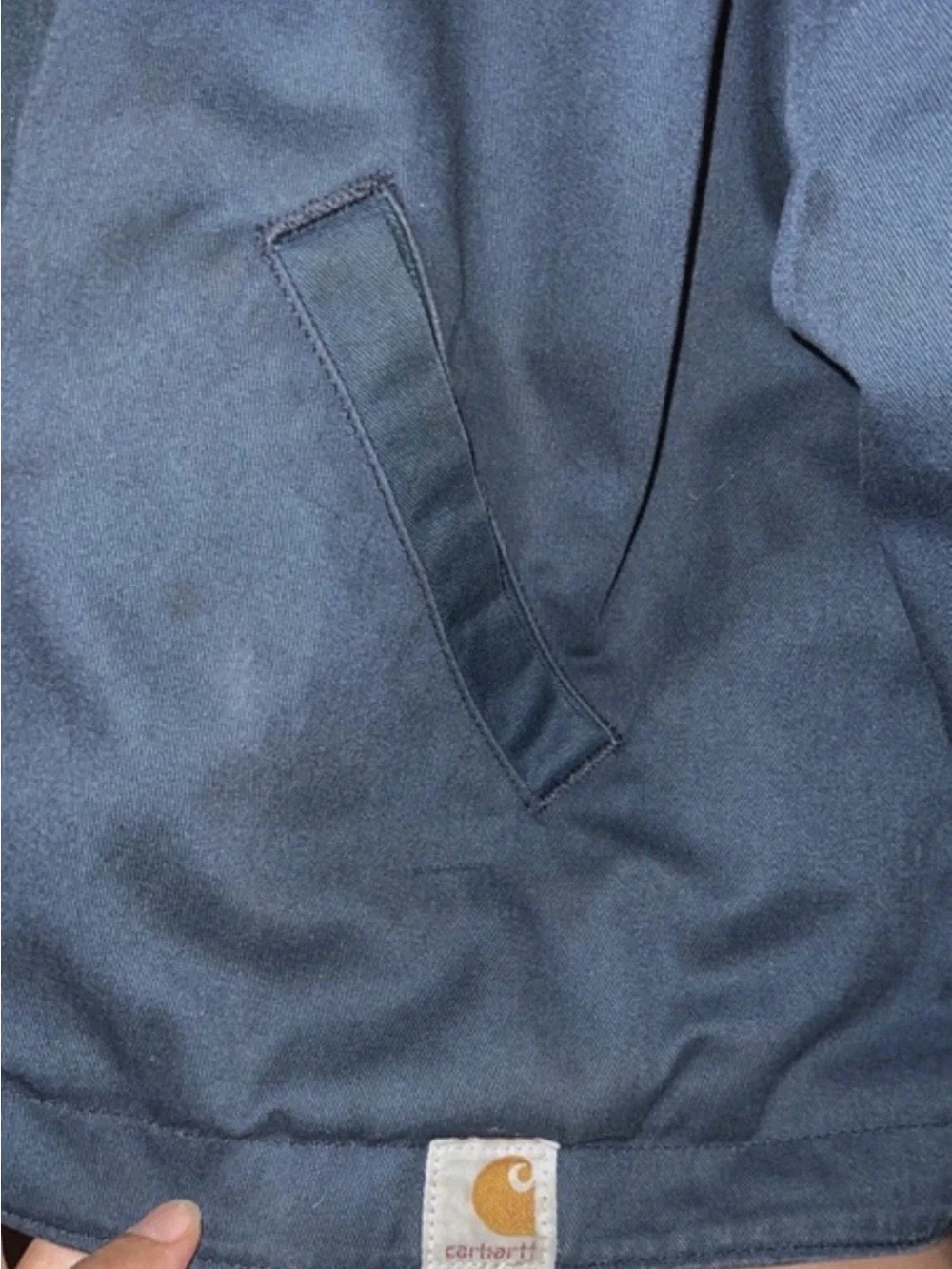 Carhartt Men’s 2XL Navy Hooded Quilted Lined Work Jacket